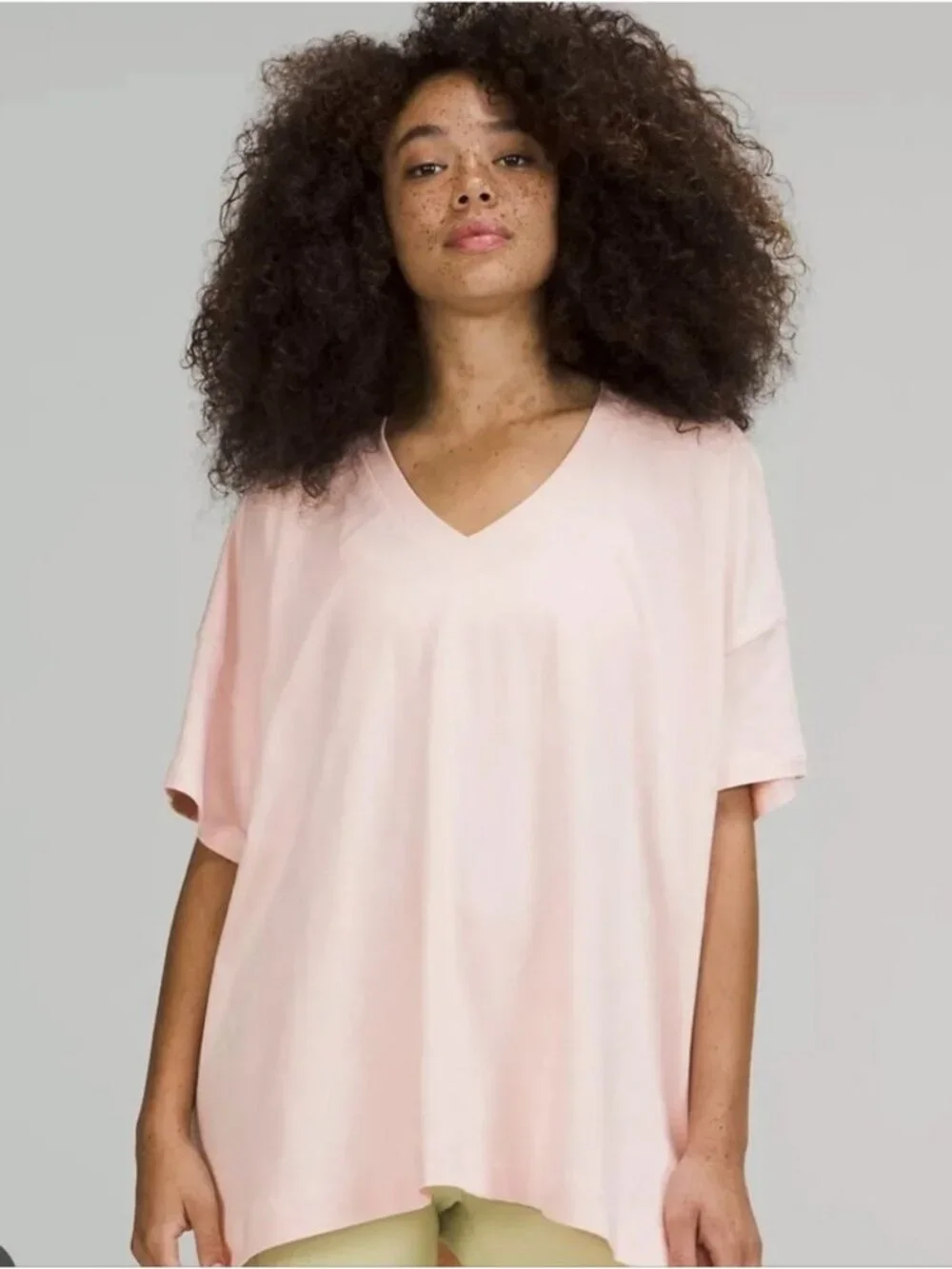 Lululemon Side Tie V-Neck T-Shirt Pink Mist